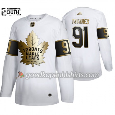 Toronto Maple Leafs John Tavares 91 Adidas 2019-2020 Golden Edition Wit Authentic Shirt - Kinderen